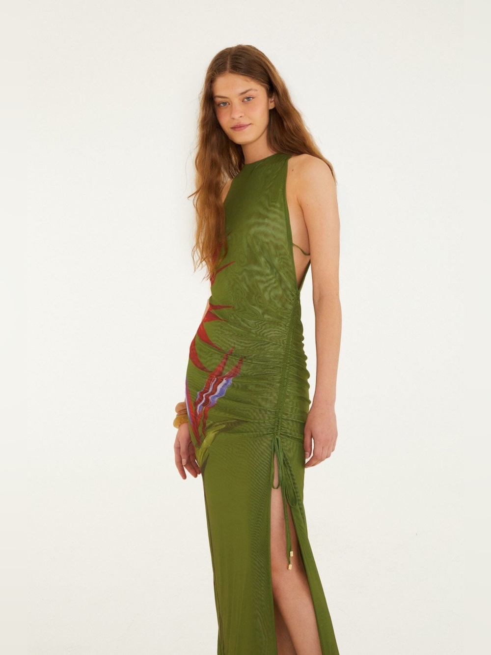 FARM RIO Dark Green Strelitzia Maxi Dress Coverup - Picture 4 of 4